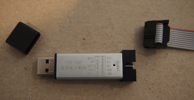 Chinese USB ISP The assembled unit, ready for use